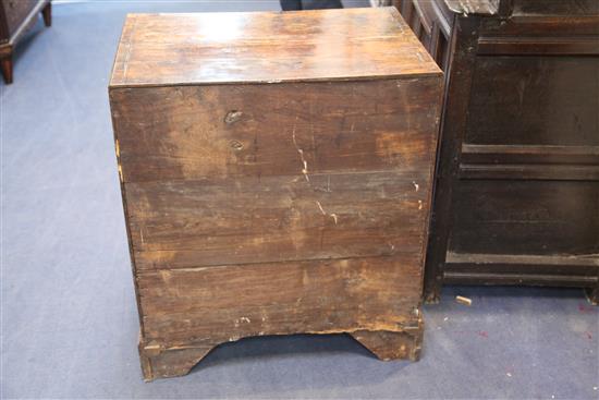 A George III feather banded fruitwood chest W.2ft 5in. D.1ft 8in. H.2ft 9in.